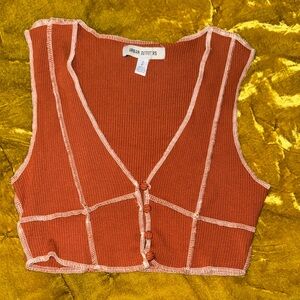 Urban Outfitters Rust Button-Front Crop Top